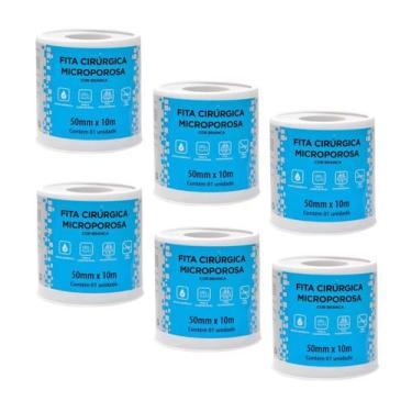 Imagem de Kit 6 Fita Microporosa Cirúrgica Hipoalérgica 50mm x10m Ciex