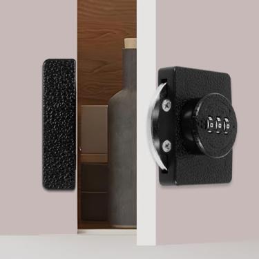 Imagem de ZJMCAJY Fechadura de combinação de armário sem chave, liga de zinco, 3 dígitos, gaveta com senha, faça você mesmo, instale o armário, fechadura com código de acesso, fechadura de combinação de armário