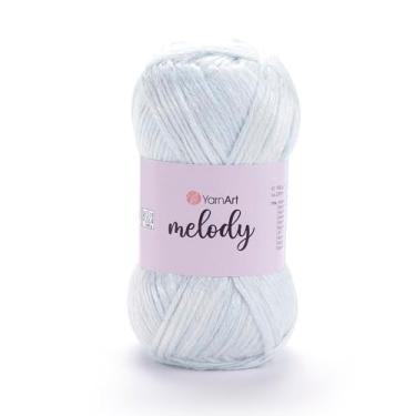 Imagem de YarnArt Melody – Fibra de brilho metálico para tricô, crochê e bordado, novelo de 100 g, 230 m, mistura premium de 70% poliamida, 21% acrílico, 9% lã (894)