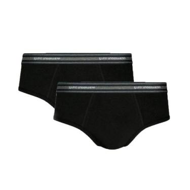 Imagem de Kit Com 2 Cuecas Slip Em Algodão Lupo, P, Todas pretas