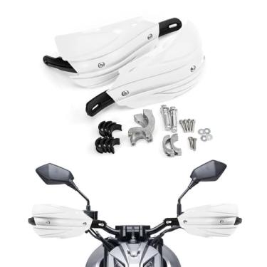 Imagem de Protetores de mão universais para motocicletas, 22 mm ~ 29 mm, adequado para motocicletas off-road e quadriciclos, compatível com Yamaha YZ250 YZ250F TW200 XT250 XR650L (branco)