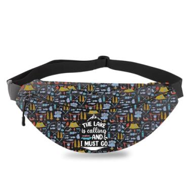 Imagem de BDPWSS Pochete impermeável para caiaque ao ar livre aventura bolsa transversal The Lake Is Calling And I Must Go Lake Life Gift, Lake is calling FP, 14.2L x 6.5W x 1.2H inches, Corpo cruzado