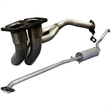 Imagem de Kit Escapamento Abafador E Tubo Motor Monza Sedan 2.0 92 96 - ScapJá