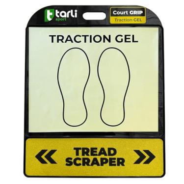 Imagem de Tarli Tapete de basquete portátil | Realçador de aderência de sapato com folhas substituíveis | Almofada de tração para tênis de basquete | Tapete antiderrapante para quadras esportivas (gel preto)