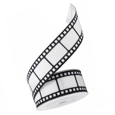 Imagem de Fancyes Material de decoração de fita de filme impresso, fita multiuso para artesanato faça você mesmo, 5 jardas para teatro, casamento, decoração de buquê de, 2.2 Cm