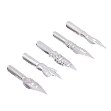 Imagem de RiToEasysports Nibs de Caneta de Dip Cômica Nibs de Redação Flexível de Substituição para Scrapbook Journal Manuscript - Metal, Pacote de 5