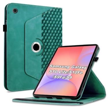 Imagem de Varohix Capa para Samsung Galaxy Tab S10 Lite/ S10 FE/ S9 FE 5G 10,9 polegadas/Tab S9 11 polegadas, capa protetora de couro PU com rotação de 360 graus com hibernar/despertar automático, suporte para