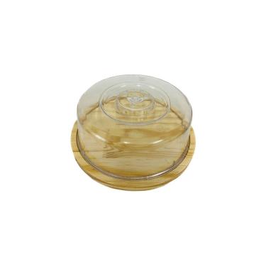 Imagem de Queijeira de madeira c/tampa acrílica