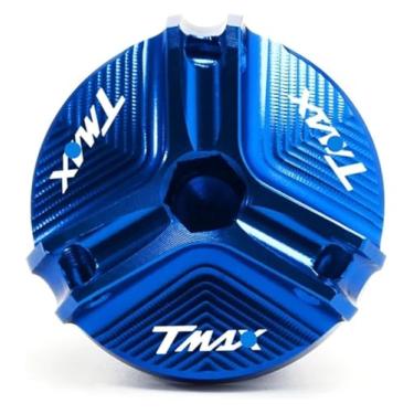 Imagem de Tampa de enchimento de óleo de motor de motocicleta CNC compatível com Tech MAX TMAX 560 TMAX 530 T-MAX 500 T MAX 530 SX DX (azul)