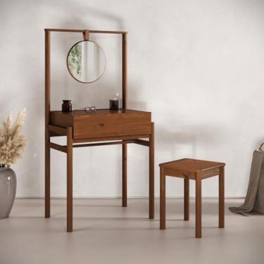 Imagem de IDIMEX Penteadeira Camarim Vintage Maquiagem Escrivaninha Castanho Lily