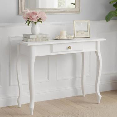 Imagem de Aparador para Sala com Pés Luiz XV e 1 Gaveta - Branco Laca - Meyer Mó