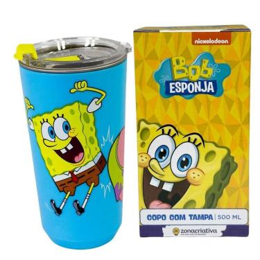 Imagem de Copo Térmico Sky Inox 500Ml Bob Esponja - Zona Criativa
