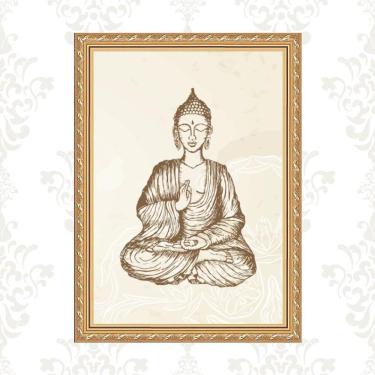 Imagem de Quadro Moldura Dourada Buda Indiano 45X34Cm