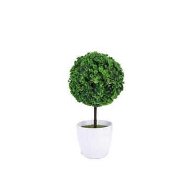 Imagem de Bonsai Artificial de Pinheiro, Planta Decorativa Realista para Escritório, Mesa e Sala(BOLA DE NEVE VASO REDONDO)