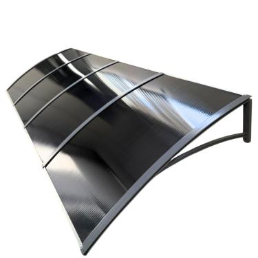 Imagem de Toldo Área Externa Policarbonato Modular 2.90x70cm Cobertura Portas e Janelas (Cinza c/Fumê)