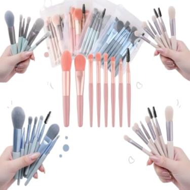 Imagem de Kit 8 Pincéis de Maquiagem com Estojo Cerdas Sintéticas Macias, Portátil e Completo para Base, Pó, Blush, Corretivo e Sombras – Travel Size Ideal para Presente, Uso Diário