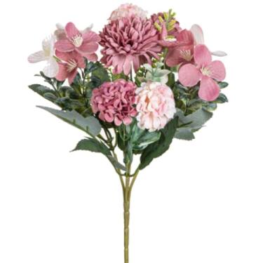 Imagem de 1 peça de flores artificiais de seda, hortênsia, crisântemo, lindo buquê de noiva para casamento, decoração de quarto, jardim festivo ao ar livre (1 peça/4 cores)