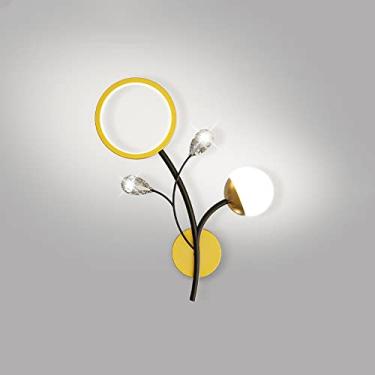 Imagem de Arandela de parede LED moderna, luminária de parede de cristal para quarto, luminária de decoração para sala de estar interna, arandela para corredor, sala de jantar, restaurante, 16 W, luze