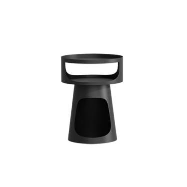 Imagem de Mesa de centro de design simples, mesa lateral redonda de metal criativo, mesa de centro de camada dupla, mesa de sofá de varanda, mesa de cabeceira para quarto, cama de animal de estimação para gatos