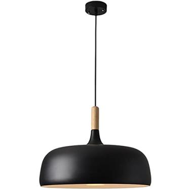 Imagem de Lustre de teto de alumínio moderno e elegante, luminária pendente para sala de jantar, sala de estar, K Island Hotel, design minimalista criativo com abajur E27 simples (escuro, 48 cm)
