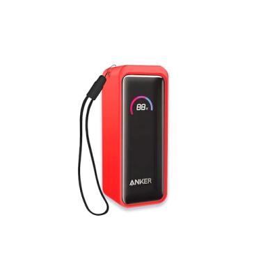 Imagem de Capa para Anker Prime Power Bank (9600mAh.65W.Fusion), protetor de silicone macio, portátil, resistente a arranhões, com cordão, vermelho