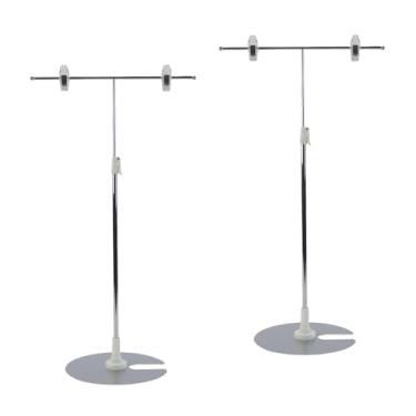 Imagem de oshhni Suporte para pôsteres de 2 peças, suporte para exposição de fotos em balcão de loja, multiuso em formato de T, mesa com 40 cm a 75 cm de altura para