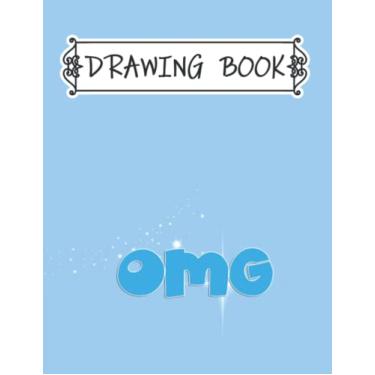 Imagem de Drawing Book: Funny OMG Emoji design notebook, 8.5x11 inches, 100 pages, perfect gift for painting writing drawing sketching school home