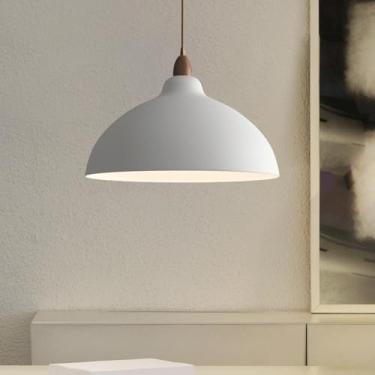 Imagem de YQSLQZZ Lustre de sala de jantar, lustres brancos modernos de ilha de cozinha, luminária pendente de casa de fazenda vintage abobadada, para mesa de jantar acima da pia iluminação decorativa