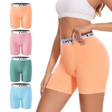 Imagem de Cueca boxer feminina ALLBASE, macia, modal, de cintura alta, GG