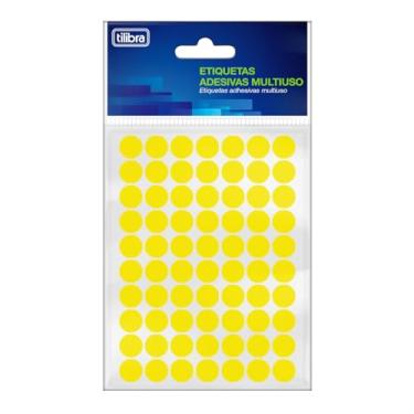 Imagem de Tilibra - Etiqueta Adesiva Multiuso 13mm Amarelo Fluor 6 folhas 420 Unidades
