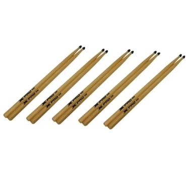 Imagem de Kit 5 Pares Baqueta 5bn 5b Ponta De Nylon X-pro C. Ibanez