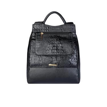 Imagem de Mochila pequena antifurto couro croco Susan-Feminino
