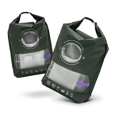 Imagem de ETROL Máquina de lavar portátil, máquina de lavar manual leve para viagens, acampamento, lavanderia, roupas de bebê, não elétrica, com saída de água inferior e compartimento - G, verde, 2 peças