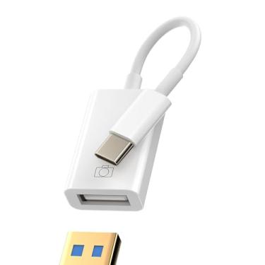Imagem de Adaptador USB-C para USB-A, USB 3.0, 5 Gbps, compatível com iPhone 16/15 Pro Max, para iPad, MacBook, compatível com laptops Samsung, Flash Drive, teclado, leitor de cartão