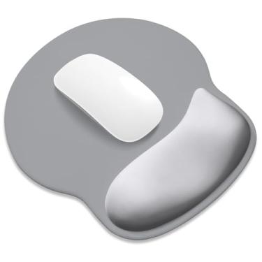 Imagem de ITNRSIIET Mouse pad ergonômico com descanso de pulso de espuma viscoelástica mais amplo + 17%, almofada curva reduz a pressão em 20%, alívio da dor, antiderrapante, suave, acessório de mesa de cor