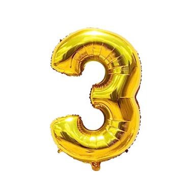 Imagem de Balão Número Dourado 40cm Numero 3