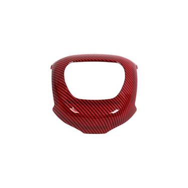 Imagem de Hoolcar Para Dodge Challenger/Charger/Durango 2015-2025 Controle Central Botão de Direção Painel Moldura Acabamento Acessórios de Decoração Interior Vermelho Fibra de Carbono