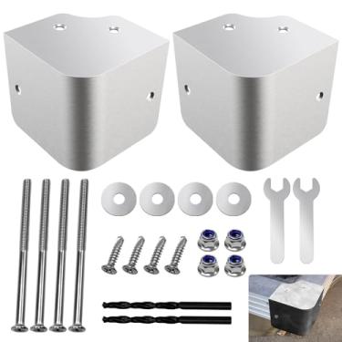 Imagem de 1 peça de tampas de canto de pontão de aço inoxidável 316 de grau marítimo de grau 90 graus de grau marítimo, adequado para barcos de pontão, passarelas de marina, plataformas de água, com parafusos