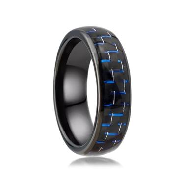 Imagem de NEXUVELL Anel inteligente RFID embutido de fibra de carbono Epóxi ID T5577/IC CUID (GEN2) Chip clone regravável 125 kHz/13,56 mHz Anel de bloqueio de controle de acesso, US#9, Cerâmica, Sem pedra