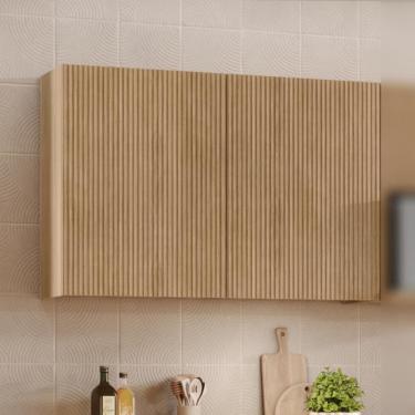 Imagem de Armário Aéreo Para Cozinha Rainha Com 2 Portas 80 Cm 100% Mdf Nature Nesher Nature