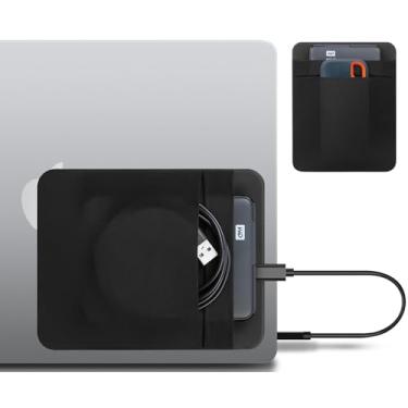 Imagem de Capa de disco rígido externo portátil para laptop, 2 bolsos com adesivo reutilizável, para Seagate, UnionSine, Toshiba, WD, LaCie estojo de transporte portátil para disco rígido HDD externo de 2,5