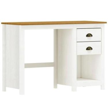 Imagem de Mesa Escrivaninha Madeira Maciça 110 Cm 9138 Branco Freijo Milani Stor