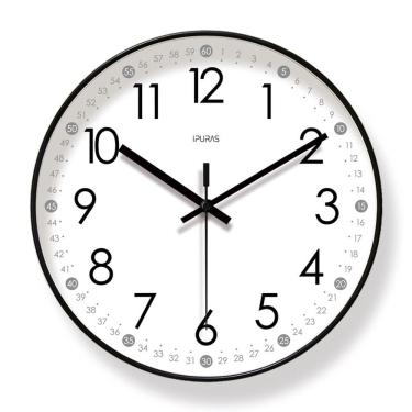 Imagem de Relógio de parede silencioso, números fáceis de ler, relógio de quartzo de 30 cm