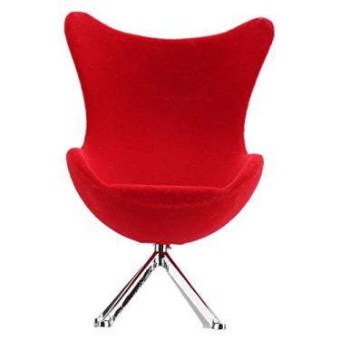 Imagem de Aqur2020 Cadeira de Casa de Bonecas Em Escala 1/12, Móveis Em Miniatura de Material Flocado para Sala de Casa de Boneca, Decoração de Jardim, Exibição de Modelo Realista e Adereço (vermelho)