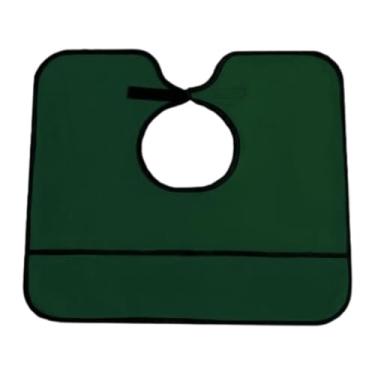 Imagem de predolo Babador para adultos, babador para idosos, presente versátil, a manchas, confortável, à prova d'água, protetor de roupas para idosos, Verde Escuro