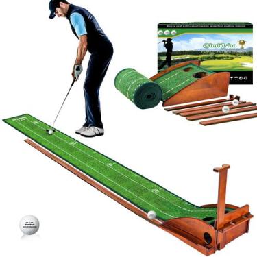 Imagem de Tapete de golfe GiMiyaa Auto Ball Return Velvet Wood