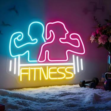 Imagem de Neonawall Neon Signs for Wall Decor Light Up Letters Led Sign Birthday Party Gifts Led Decorative Night Signs Room Decorations Supplies Neon Party Sign for Store Home Dorm Bedroom (Fitness)