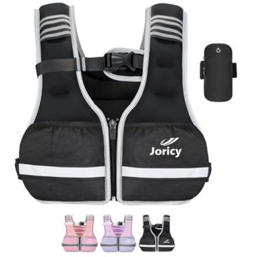 Imagem de Colete pesado feminino masculino de 3,6 kg, colete frontal com zíper e tiras refletivas para caminhada, corrida, treino, treinamento de força, perda de peso, feminino, preto