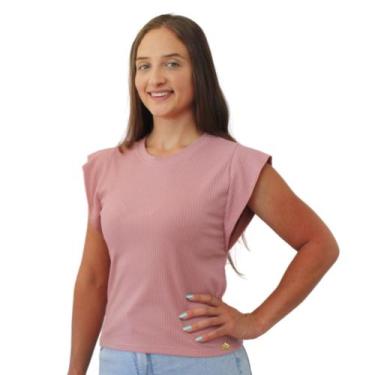Imagem de Blusa Muscle Tee Canelada Casual Social Feminina Verão - Super Estilo,