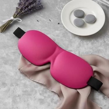 Imagem de Máscara de Dormir 3D Premium, Poliéster Leve, Design Anatômico, Bloqueio Total de Luz, para Viagem e Uso Diário, 15g, Preta e Rosa (Rosa)